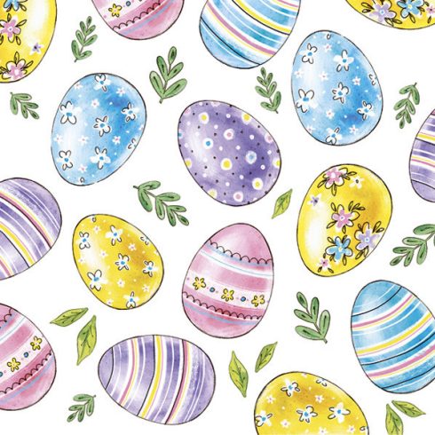Húsvét Watercolour Eggs szalvéta 20 db-os 25x25 cm