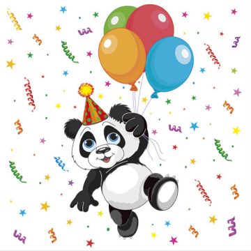 Állatos Funny Panda szalvéta 20 db-os 33x33 cm