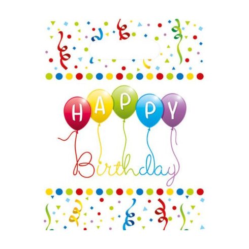 Happy Birthday Streamers ajándéktasak, ajándékzacskó 6 db-os