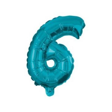 Mini 6-os Blue szám Fólia lufi 32 cm