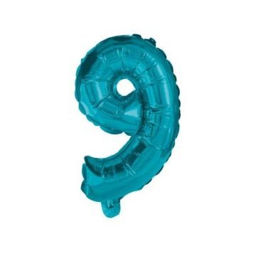 Mini 9-es Blue szám Fólia lufi 32 cm