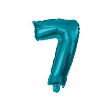 Mini 7-es Blue szám Fólia lufi 10 cm