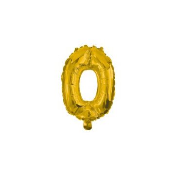 Gold, Arany 0-ás szám fólia lufi 10 cm