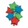 Csillag Red Blue Green Star fólia lufi 6 db-os szett 46 cm
