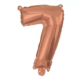 Színes Rose Gold 7-es szám fólia lufi 95 cm