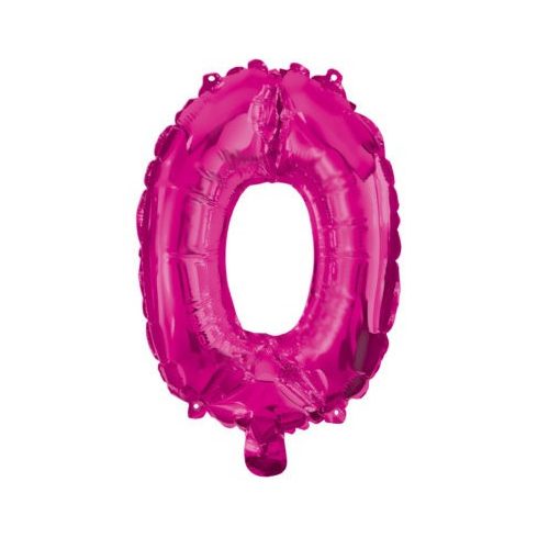 Rózsaszín Hot Pink 0-ás szám fólia lufi 95 cm