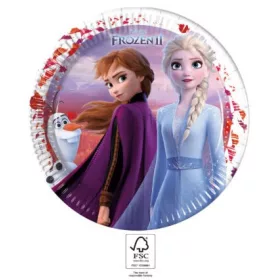 Disney Frozen Blätter-Pappteller, 8 Stück, 23 cm, FSC