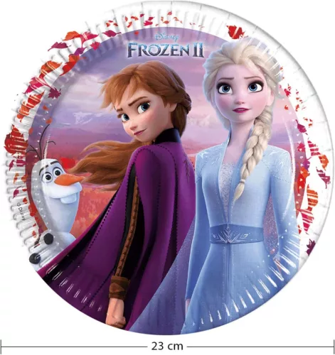 Disney Frozen Blätter-Pappteller, 8 Stück, 23 cm, FSC