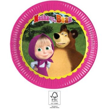 Mása és a medve Forest papírtányér 8 db-os 23 cm FSC