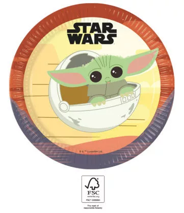 Star Wars The Mandalorian Pappteller, 8 Stück, 23 cm, FSC