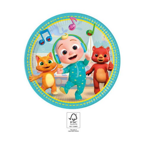 CoComelon Music papírtányér 8 db-os 23 cm FSC