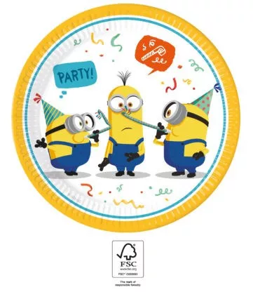 Minions – Aufstieg von Gru, Pappteller, 8 Stück, 23 cm, FSC-zertifiziert