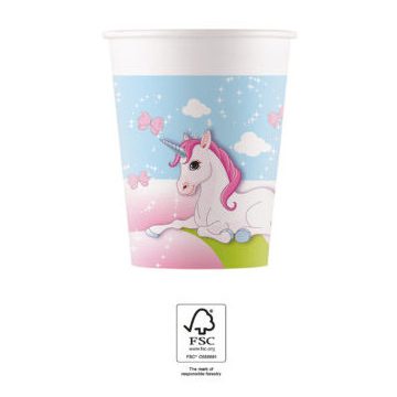 Unikornis Castle papír pohár 8 db-os 200 ml FSC
