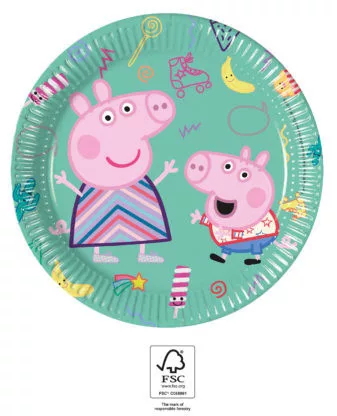 Peppa Pig Bastelset aus Papptellern, 8 Stück, 20 cm, FSC-zertifiziert