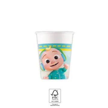 CoComelon Music papír pohár 8 db-os 200 ml FSC