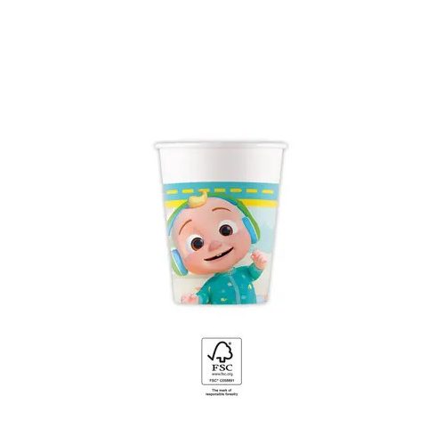 CoComelon Music papír pohár 8 db-os 200 ml FSC
