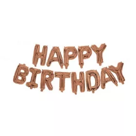 Happy Birthday Folienballon in Roségold, 3,4 m
