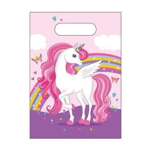 Unikornis Rainbow Colors ajándéktasak, ajándékzacskó 6 db-os