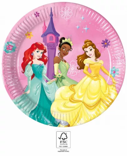 Disney Prinzessinnen – Lebe deine Geschichte – Pappteller, 8 Stück, 20 cm, FSC-zertifiziert