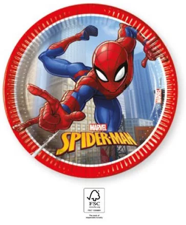 Papierové taniere Spiderman Crime Fighter 8 ks 20 cm FSC