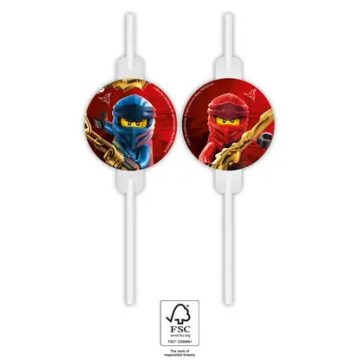 Lego Ninjago papír szívószál, 4 db-os szett FSC