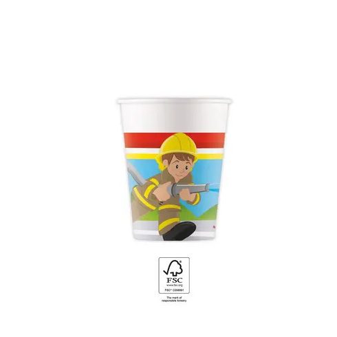 Tűzoltó Rescue papír pohár 8 db-os 200 ml FSC