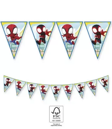 Pókember Spidey zászlófüzér FSC 2,3 m