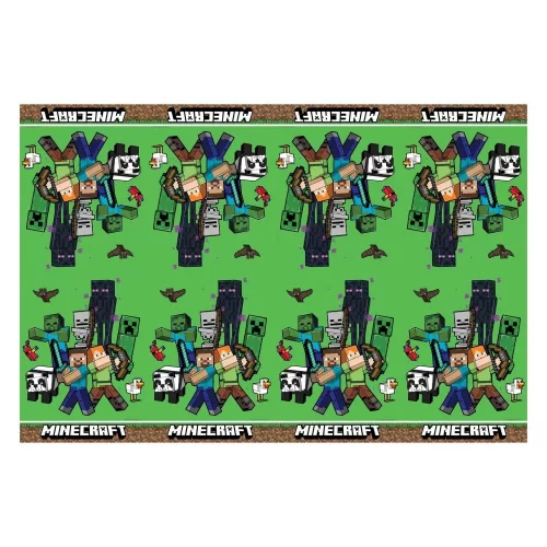 Minecraft Zelený plastový obrus 120x180 cm