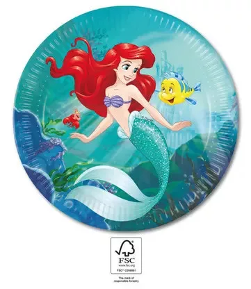 Disney Prinzessinnen Ariel Neugierig Pappteller 8 Stück 23 cm FSC