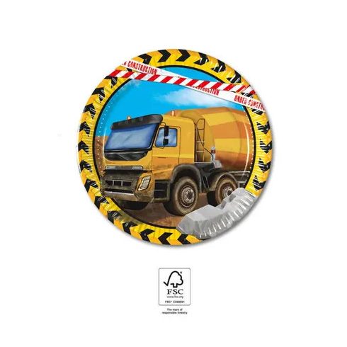 Építkezés Grabber papírtányér 8 db-os 20 cm FSC