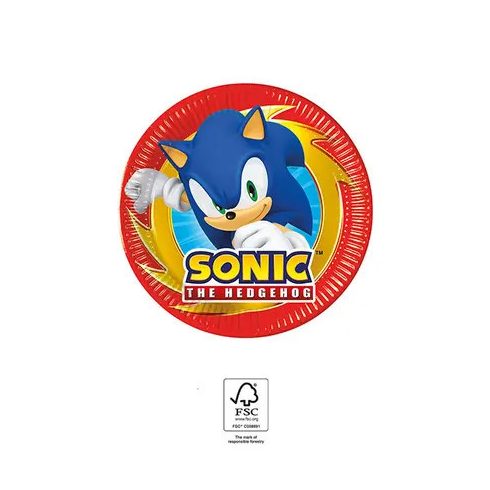 Sonic a sündisznó Sega papírtányér 8 db-os 20 cm FSC