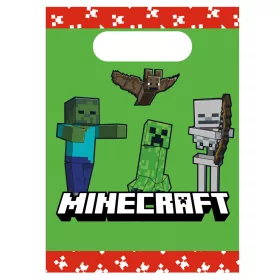 Minecraft-Geschenktüten aus grünem Papier, 4 Stück