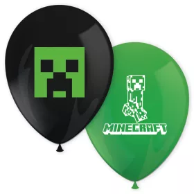 Minecraft zelený balón, 8 kusov