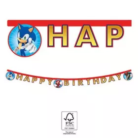 Nápis Sonic the Hedgehog Sega Happy Birthday FSC 2 m