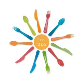 Buntes Regenbogen-Besteckset, 12-teilig