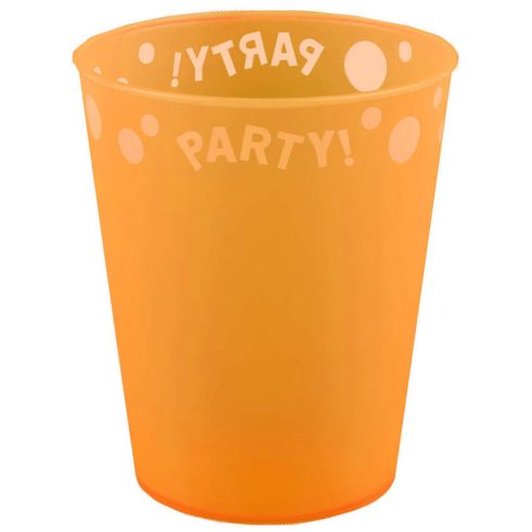 Orange, Narancssárga micro prémium műanyag pohár 250 ml