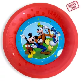   Disney Mickey Rock the House Micro Premium Kunststoff-Flachteller-Set, 4er-Set, 21 cm
