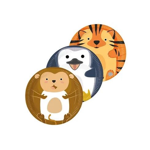 Állatos Zoo papírtányér 8 db-os 23 cm FSC
