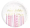 Happy Birthday Kerzen aus Pappteller, 8 Stück, 23 cm, FSC-zertifiziert