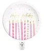 Happy Birthday Kerzen aus Pappteller, 8 Stück, 23 cm, FSC-zertifiziert