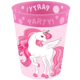   Einhorn-Regenbogenfarben Mikro-Premium-Kunststoffbecher-Set, 4er-Set, 250 ml