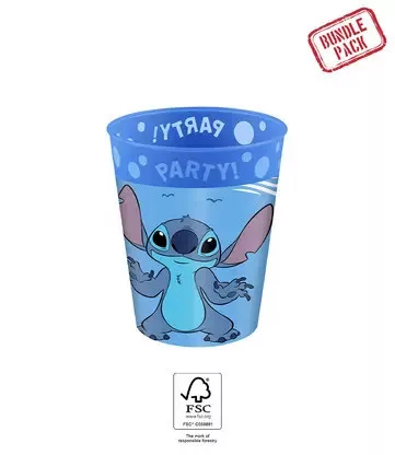Disney Lilo & Stitch, Angel Micro Premium Plastikbecher-Set, 4er-Set, 250 ml