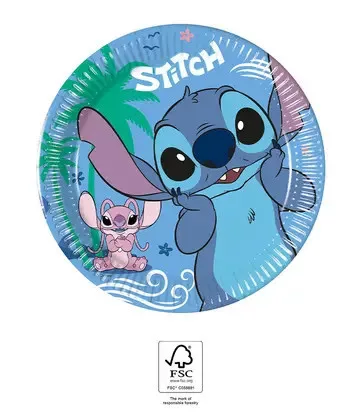 Disney Lilo & Stitch, Sternenhund-Engel-Pappteller, 8 Stück, 20 cm, FSC