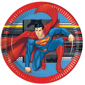 Superman Krypton Pappteller, 8 Stück, 23 cm, FSC