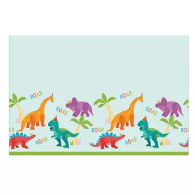 Dinosaurier-Party-Tischdecke aus Kunststoff, 120 x 180 cm