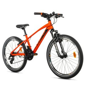   Leader Fox SPIDER gyermek kerékpár fiúknak, 2026 24"/ 14" narancssárga