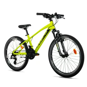  Leader Fox SPIDER gyermek kerékpár fiús, 2026 24"/14", sárga-zöld