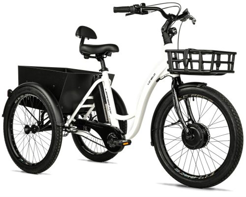 Elektromos kerékpár Leader Fox háromkerekű LOVELO, modell 2025 17,4 Ah / 626 Wh fehér