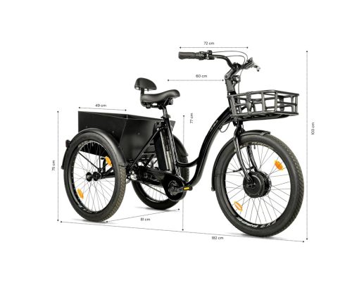 Elektromos kerékpár Leader Fox háromkerekű LOVELO, modell 2025 17,4 Ah / 626 Wh fehér