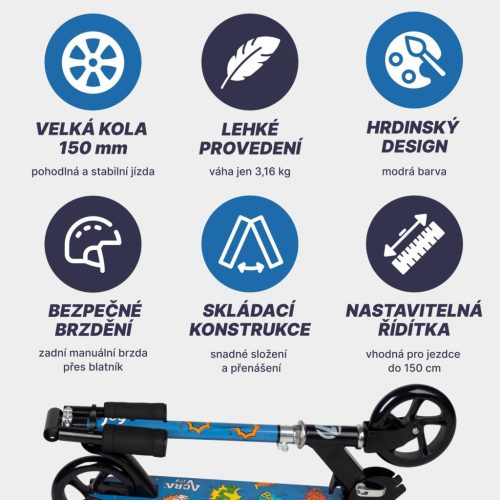 Acra Joy Superhero roller 9 éves korig